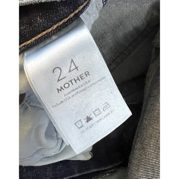 Mother Insider Crop Step Fray Wicked Wildflower Denim Jeans Distressed Size 24 - Picture 5 of 8
